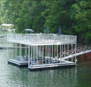 Lake Lanier, all aluminum combination slip dock with jet ski lift and Hydrohoist boatlift